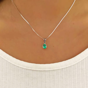 ciondolo argento smeraldo zirconia