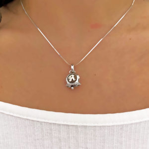 Campanella in argento 925 con cammeo e pietre zirconia